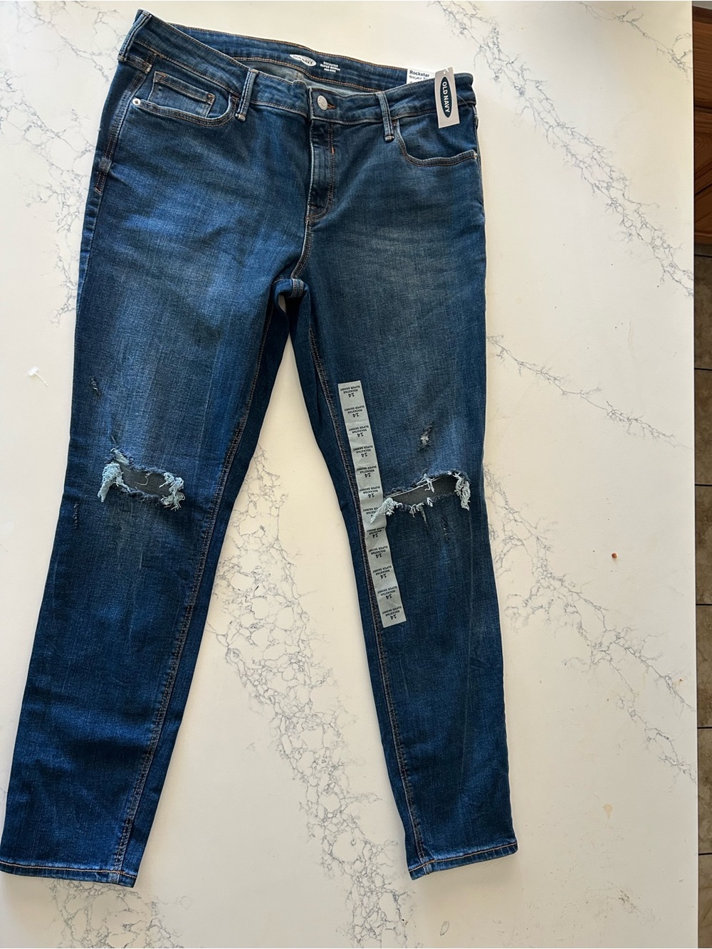 Old Navy Blue Distressed Skinny Jeans